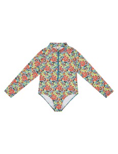 [SS23 CR #42] DILL ZIP UP SWIMSUIT_VINTAGE FLORAL PRINT