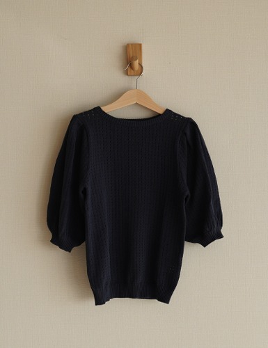 [SS23 MF #04] Puff sleeve sweater_ Navy