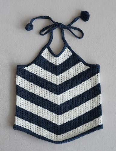 [SS23 MF #06] striped camisole top_ Navy