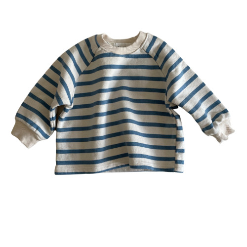 [SS23 LN #10] Cotton Sweatshirt - Teal Stripe